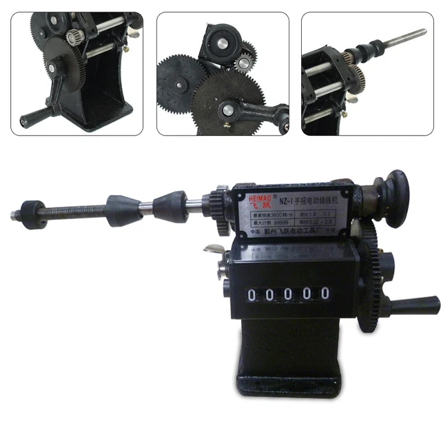 Manual Hand Coil Winder Counting & Winding Machine Cast Iron Frame Steel Gear