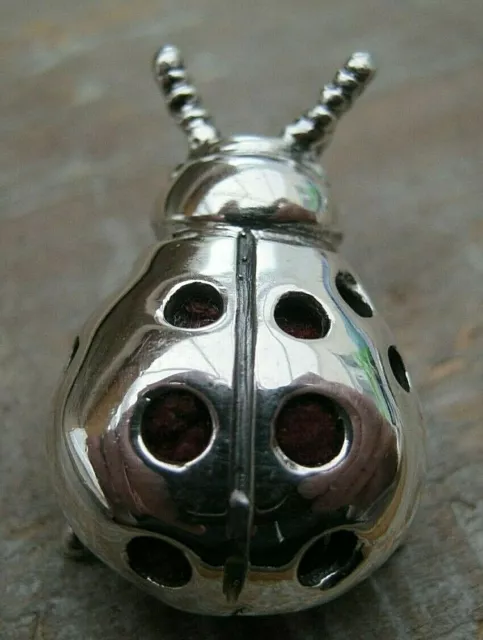 A Pretty Solid Silver 925 Pin Cushion Of An Insect Beetle Ladybird / Ladybug