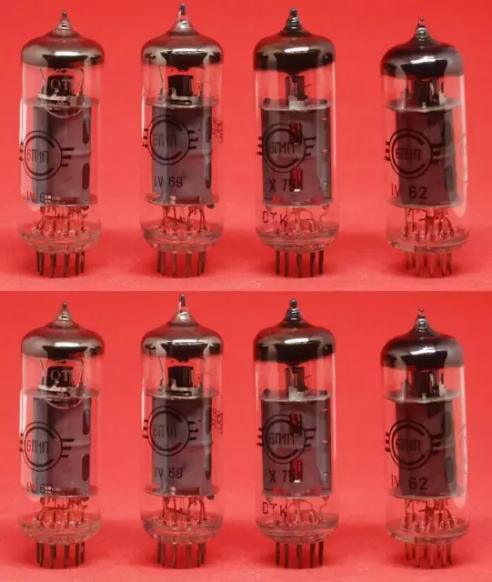 8 pcs x 6P1P- EV 6П1П-EВ~6AQ5  ~EL90 ~ N727 ~ 6L31 ~ CV186 USSR vintage TUBES