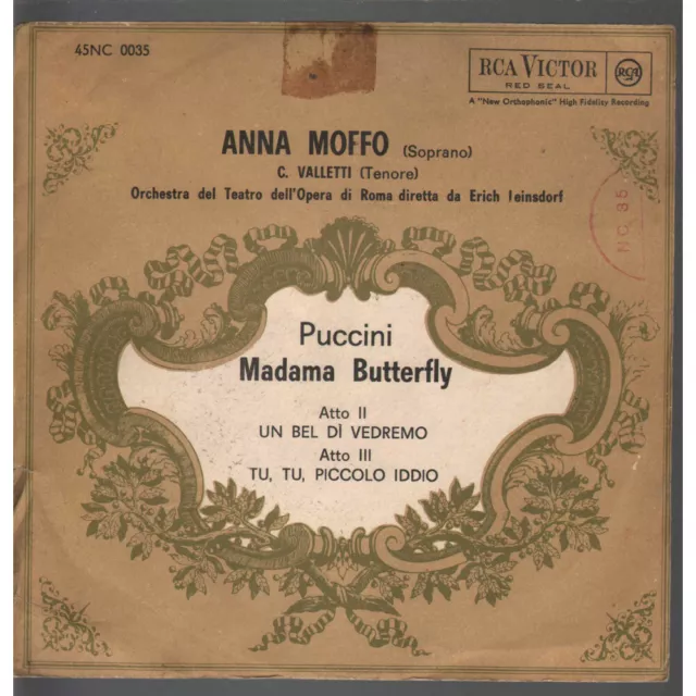 IN Moffo ‎ E Leinsdorf Puccini Vinyl 7 45 Giri Madame Butterfly Rca Victor Neu