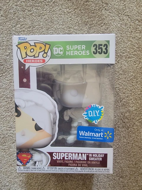 Funko Pop DC Heroes Superman in Holiday Sweater 353 DIY Walmart Exclusive Figure