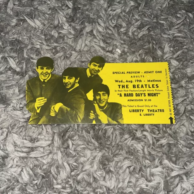 The Beatles Hard Day’s Night Movie Ticket Pittsburgh PA Liberty Theatre