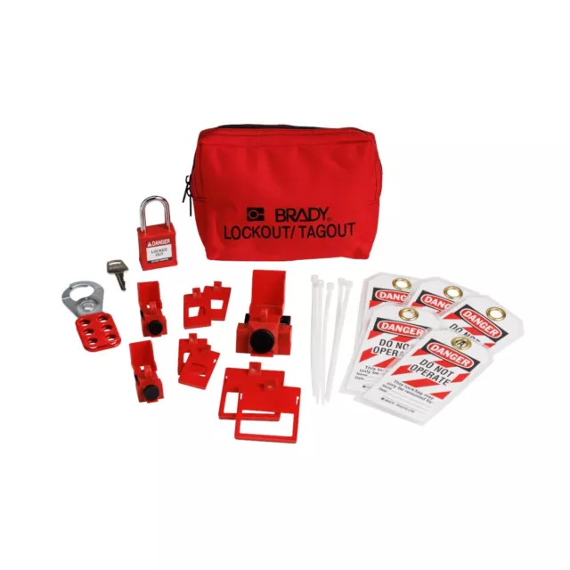 Brady 153669 Electrical Breaker Lockout Tagout Kit Nylon Safety Padlock in Pouch