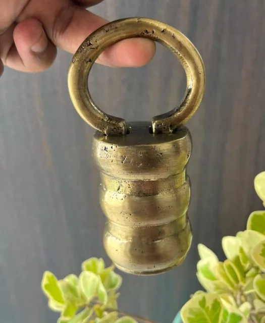 Old  Brass Handcrafted Unique Shape Tricky System Pad Lock with 1 Long Key