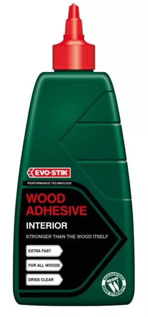 Wood Glue For Interior Use Evo-Stik 1 Litre Very Fast Setting and Clear Drying