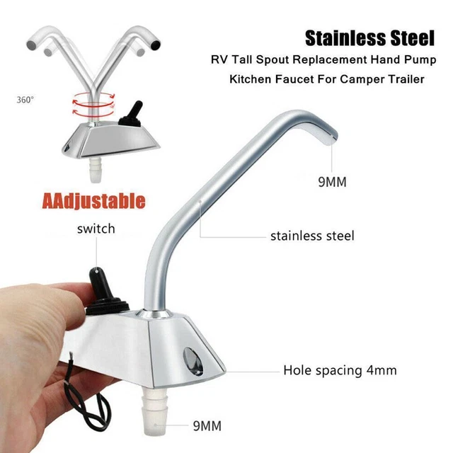 RV Water System Electric Controlled Faucet, Tea Bar Auto Faucet N0Z8 Drain Q3F2