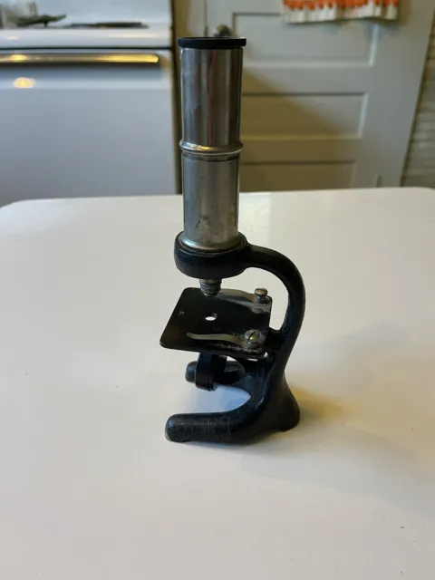 Antique Cast Iron Microscope 7"