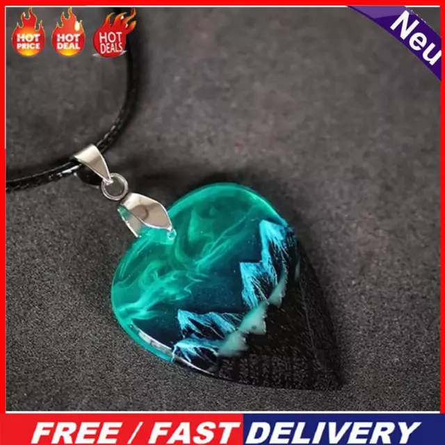 Epoxy Resin Guitar Pick Northern Lights Necklace Musician Pendants (02)