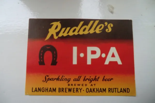 Mint Ruddle's Oakham Ipa Brewery Beer Bottle Label