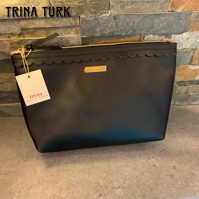 Trina Turk Makeup Cosmetic  Bag NWT Retail $38 solid black