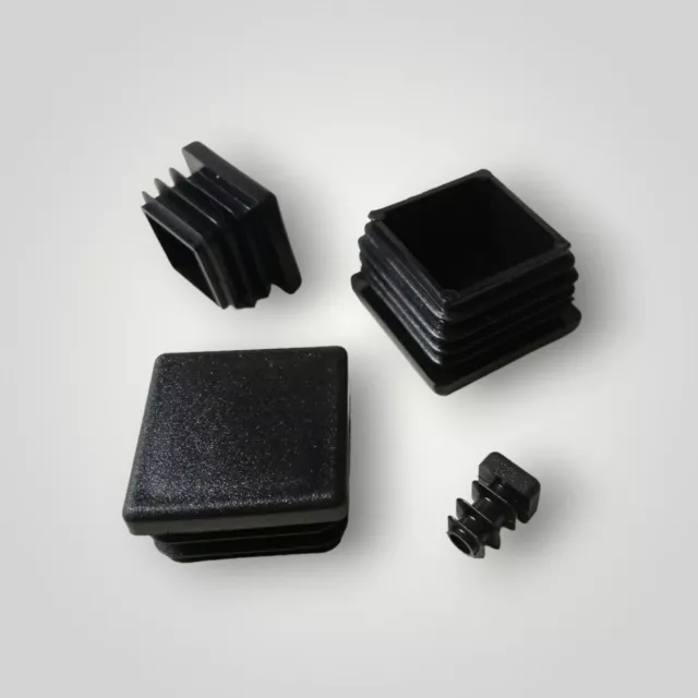 Square Plastic End Caps Blanking Plugs Box Section /Tube Inserts / Black