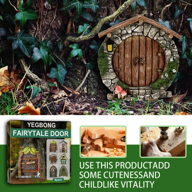 Kit de adorno de puerta estatuas de hadas en miniatura de jardín estatuas de elfos (estilo 2)