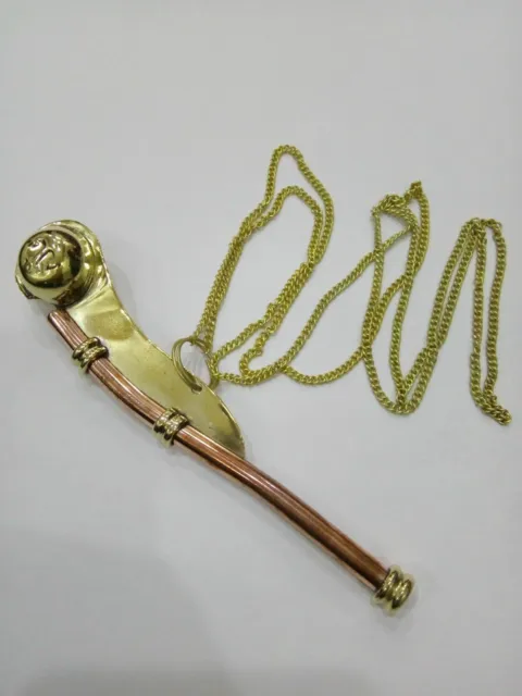 Vintage Copper Brass Bosun Whistle Navy Key ring Nautical Gift Pendant Necklace
