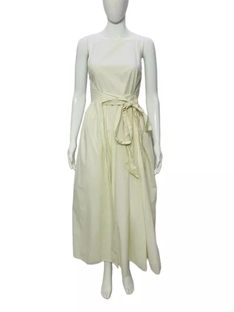 Doen New Women's Classic Wrap Belted Sleeveless Pleated White Maxi Gown Dress S