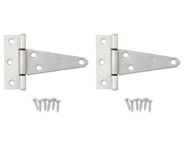 National Hardware Heavy Duty T-Hinges 4 Inch Galvanized Steel 2 Pack