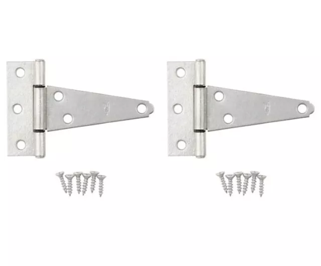 National Hardware Heavy Duty T-Hinges 4 Inch Galvanized Steel 2 Pack