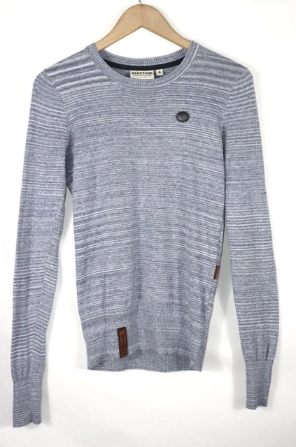 Naketano Femmes Pull Pull Tricot Rayé Coton Garniture Sz S