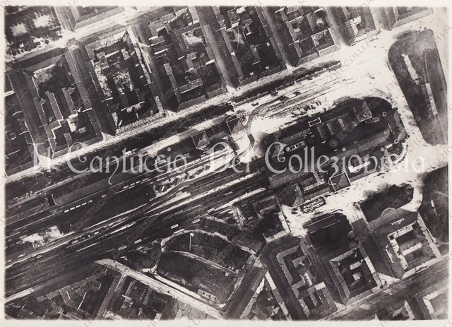 WW2 RICOGNIZIONE AEREA scatto stazione ferroviaria Aeronautica Foto