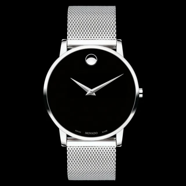 *BRAND NEW* Movado Men's Museum Classic Black Dial Mesh Bracelet Watch 0607219