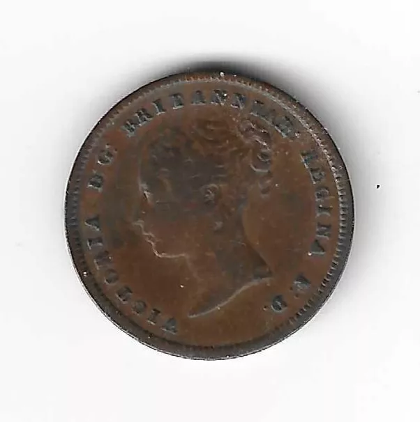 Queen Victoria Young Head Copper Half Farthing 1/4d 1839 coin