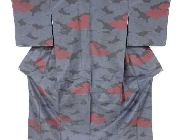 6699309: Japanese Kimono / Vintage Kimono / Doro Oshima Tsumugi / Woven Cloud /