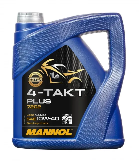 MANNOL 4-Takt Plus Motoröl 10W-40 Motorenöl 4 Liter