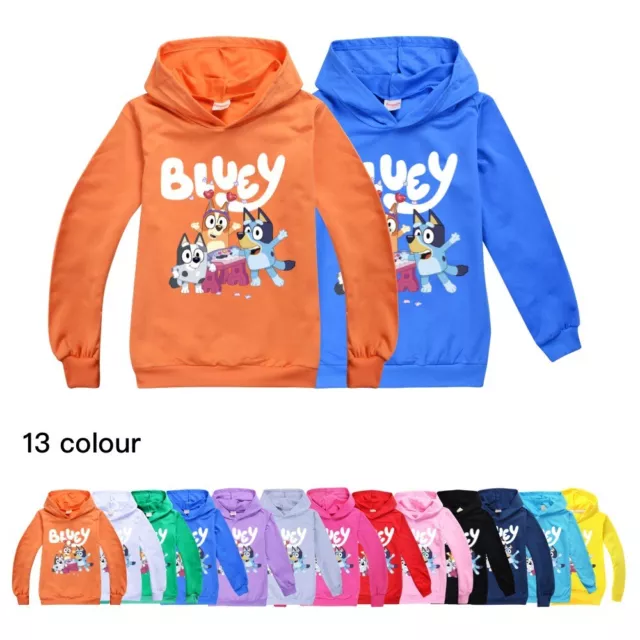 2023 felpa con cappuccio stampa blu casual bingo maniche lunghe bambini pullover top