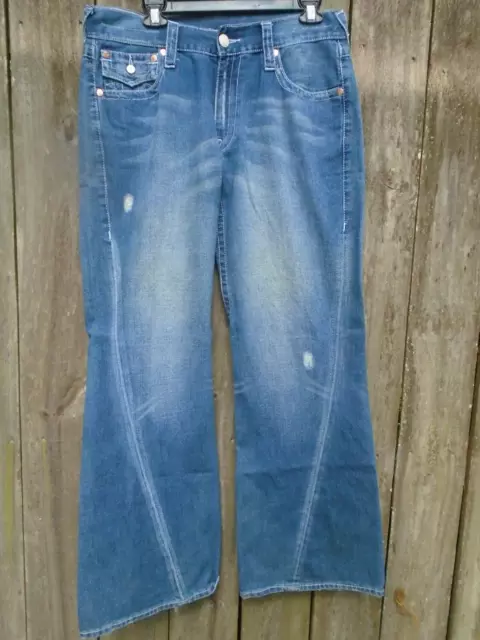 True Religion Mens Jeans Joey USA Style 803 Distressed Flare Bootcut 32 x33