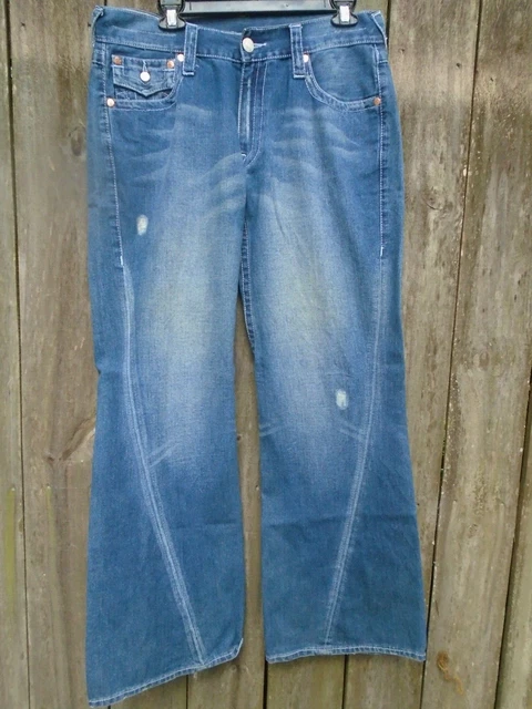 True Religion Mens Jeans Joey USA Style 803 Distressed Flare Bootcut 32 x33