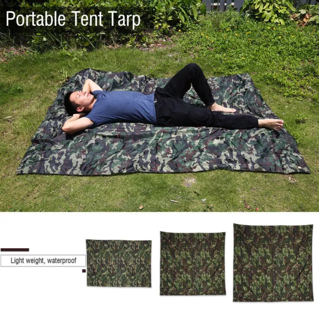 Portable Bache Anti-pluie Anti- Toile de Tente Tarp Abri Camping Camo