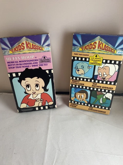 BETTY BOOP, KIDS Klassics, Fully Animated Cartoons, 2 Rare VHS Tapes. £ ...