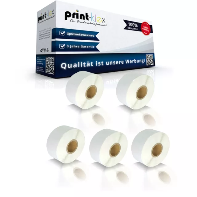 5x Premium Etiketten Rollen für Dymo 11352 Adresslabel 25x54mm-Easy Print Serie