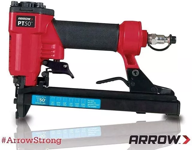 Arrow Pt50 18-Gauge 1/4" - 9/16" Medium Crown Finish Pneumatic Stapler