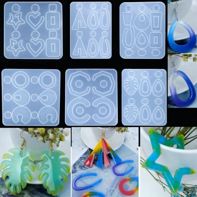 Silicone Earring Pendant Mold Necklace Jewelry Resin Mould Casting Craft Tool AU 2