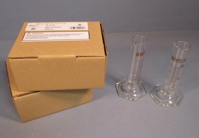 Lot 4 Silberbrand 42020 Eterna 25 ml: 1 ml Borosilicate 3.3 Graduated Cylinder