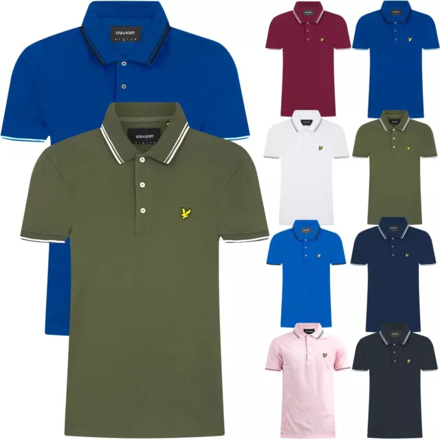 Mens Ex-Brand Polo Shirt Short Sleeve Pique T-Shirt Tipping Collar Top New