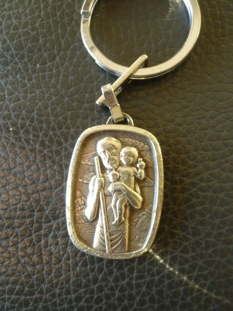 Christophorus Schutzpatron Heiliger Medaille aus LOURDES Schlüsselanhänger TOP
