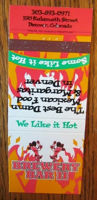 Brewery Mexican Brew Pub Matchbook Matchcover (Denver, Colorado) -E1