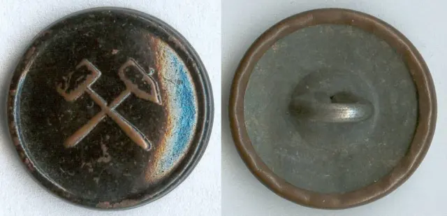 Knopf Bergbau DDR Uniform button bottone 19mm in schwarz - selten!