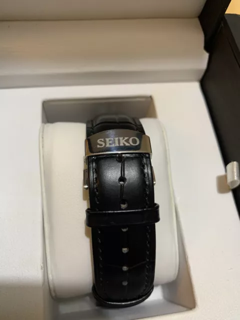 SEIKO STRAP CROC Leather 22mm S/steel Butterfly Push Button Deployment  BARGAIN! £ - PicClick UK