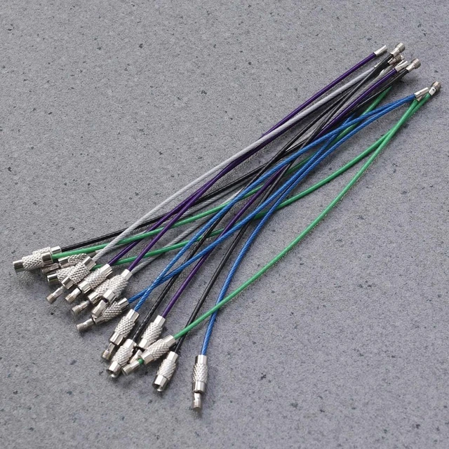 Lot De 60 Anneaux Porte-clés En Acier Inoxydable - 5 Tailles (10 à 30 Cm) - Avec Fermoir à Vis - Idéal Pour Clés, étiquettes, Rangement