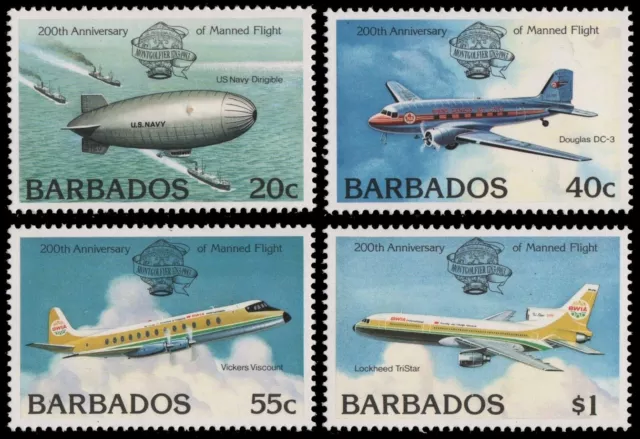 Barbados 1983 - Mi-No. 583-586 ** - MNH - Airplanes / Airplanes