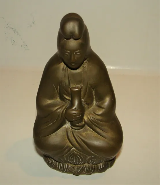 Vintage Brass Seated Buddha Sculpture / Figurine