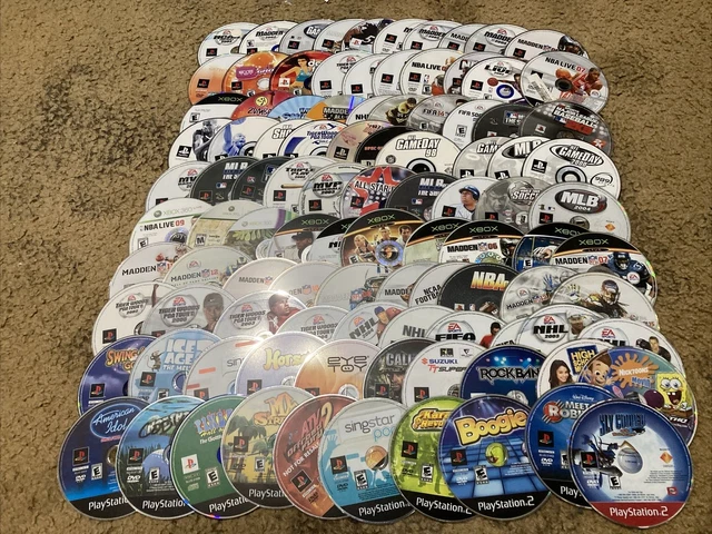 100 Video Game Disc (Disc Only) Lot PS1, PS2, PS3, Wii, XBOX 360, XBOX (b)
