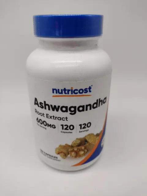 Nutricost Ashwagandha Root Herbal Supplement 600mg (120 Capsules) Exp 06/2026