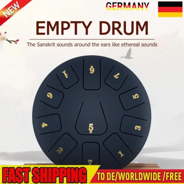 HUANGHUANG 8 Zoll StahlZungentrommel 11-Ton C Key Pan Drum Percussion Instrument