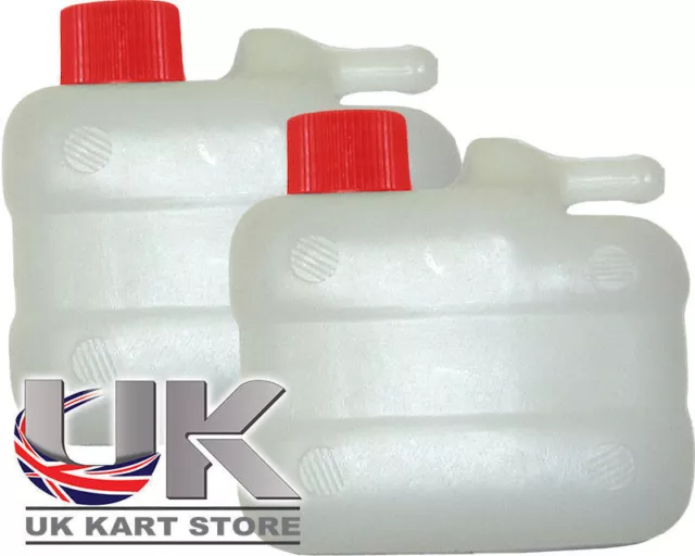 Overflow / Recovery Kart Tank / Bottle with Red Cap x 2 New Go Kart