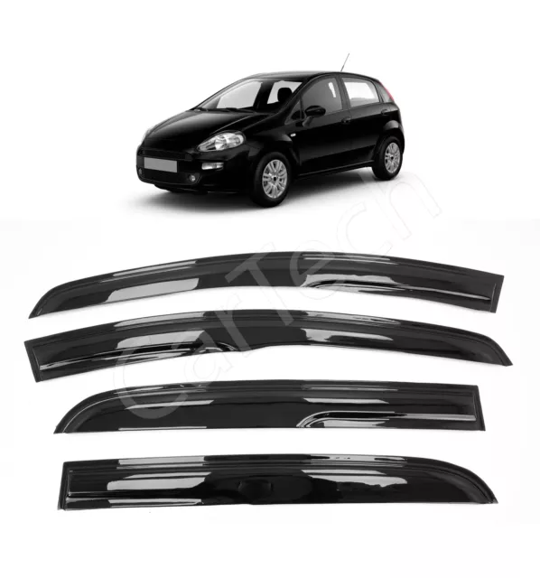 4Pcs Wind Rain Sun Smoke Deflectors For Fiat Grande Punto 5 Doors 2006 On