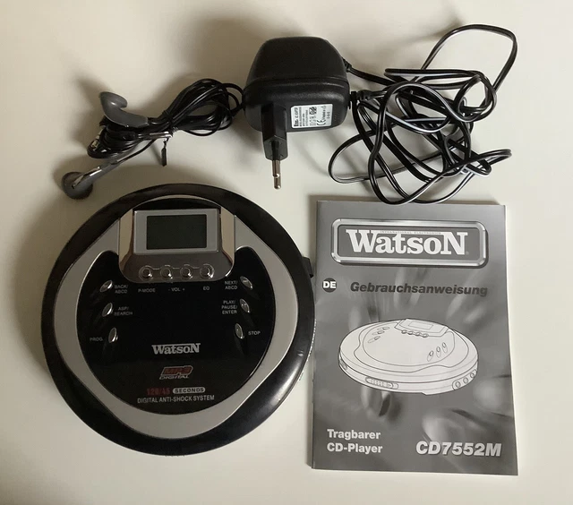 WatsoN CD 7552M Tragbarer CD/MP3 Player mit Zubehör, voll funktionstüchtig