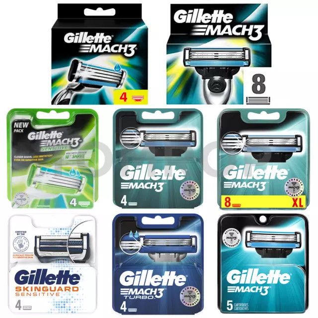 GILLETTE Fusion  Skinguard MACH3 Replacement Shaving REFILL BLADES   4 or 8